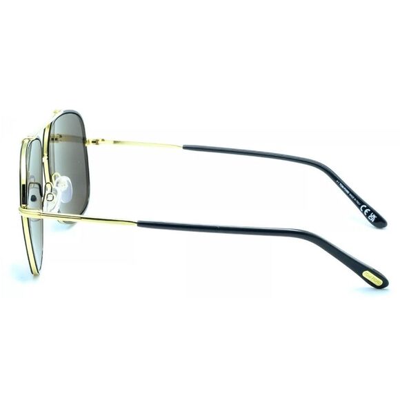 Tom Ford Benton TF0693 Aviator Sunglasses/Case in Black NWT $495 - Picture 5 of 13